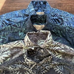 Johari West Lot Of 4 Men's Button Down Hawaiian Summer Beach Shirts Size Medium